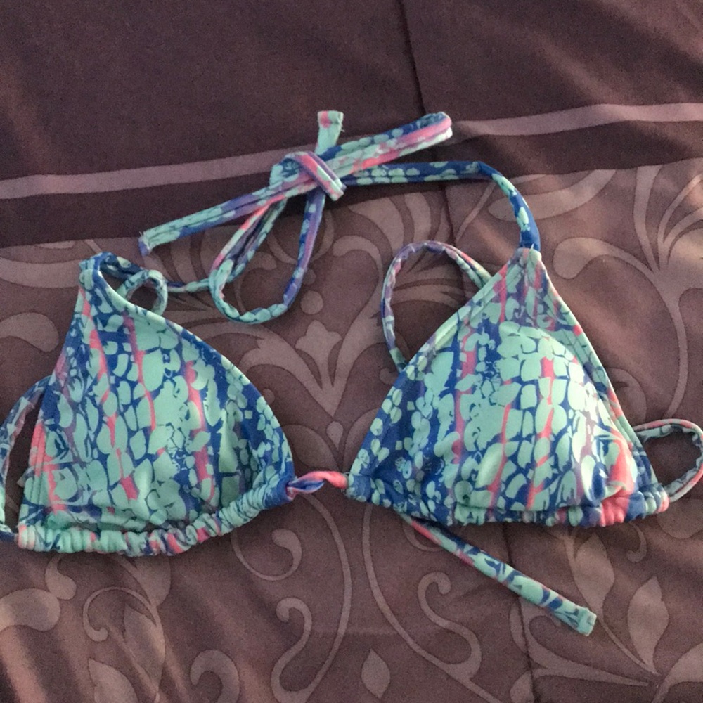 Multi-color triangle top bikini